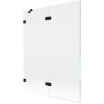 MEXEN/S - Lunar vaňová zástena 2-krídlová ľavá 130 x 150, transparent, čierna 897-130-100-70-00-L