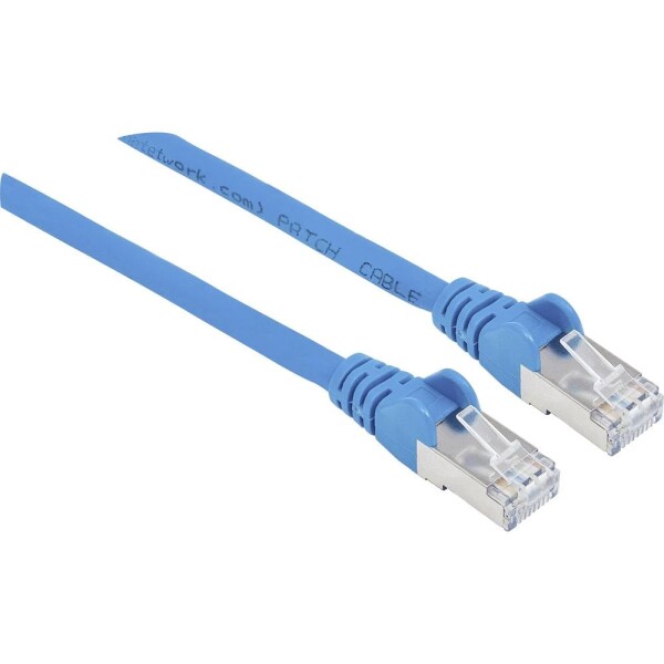 Intellinet 741033 RJ45 sieťové káble, prepojovacie káble CAT 6A S/FTP 7.50 m modrá fóliové tienenie, tienenie pletivom, tienený, bez halogénov 1 ks; 741033