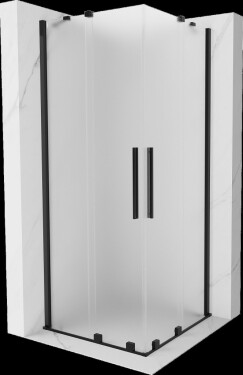MEXEN/S - Velar Duo sprchovací kút, posuvné dvere 80 x 80, dekor, čierna 871-080-080-32-70