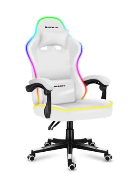 Huzaro Force 4.4 RGB biela / Herná stolička / nastaviteľná / nosnosť až 130 kg / látka sieťovina (HZ-FORCE 4.4 RGB WHITE)