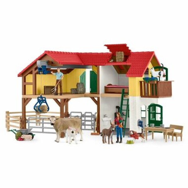 Schleich Farm World 42407 Farma so stajňami a zvieratkami