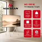 Maclean MC-180 W biela / Pojazdný stojan pre TV / 37-80" / VESA 600x400 / nosnosť 50 kg / výškovo nastaviteľný (MC-180 W)