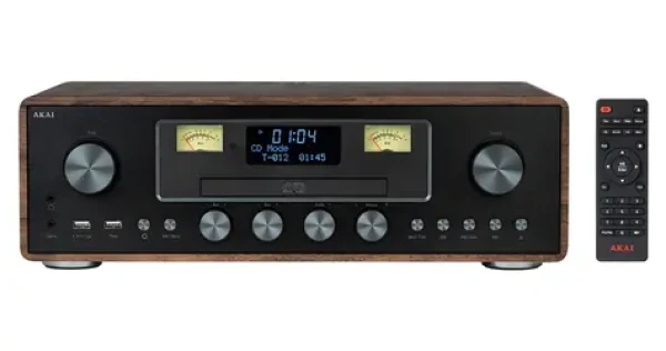 AKAI AM-100 RHAPSODY hnedá, čierna / Mikrosystém / Bluetooth 5.0 / DAB+/FM / CD/USB / 30W RMS (AM-100 RHAPSODY)