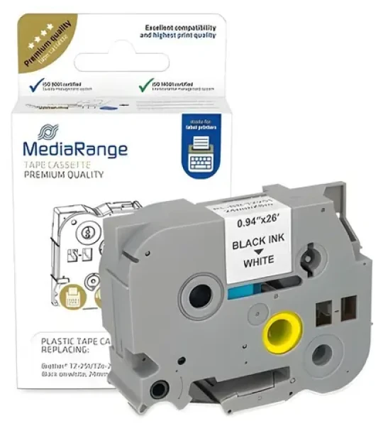 MediaRange páska pre Brother TZ-251/TZe-251 / Kazeta s páskou / biely podklad / čierna tlač / 24 mm / 8 m (MRBTZ251)