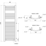 MEXEN - Ares vykurovací rebrík/radiátor 1200 x 400 mm, 442 W, čierna W102-1200-400-00-70-S