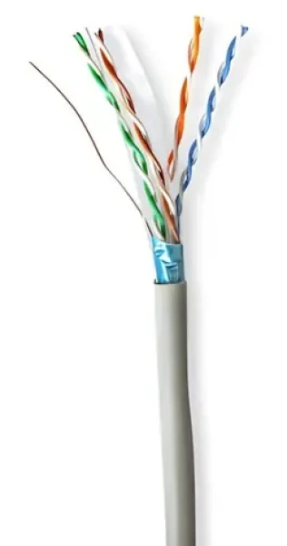 Nedis Sieťový kábel CAT6 v úlohe šedá / Sieťový kábel / F/UTP / SOLID CCA / 305 m / PVC (CCBG8522GY300S)