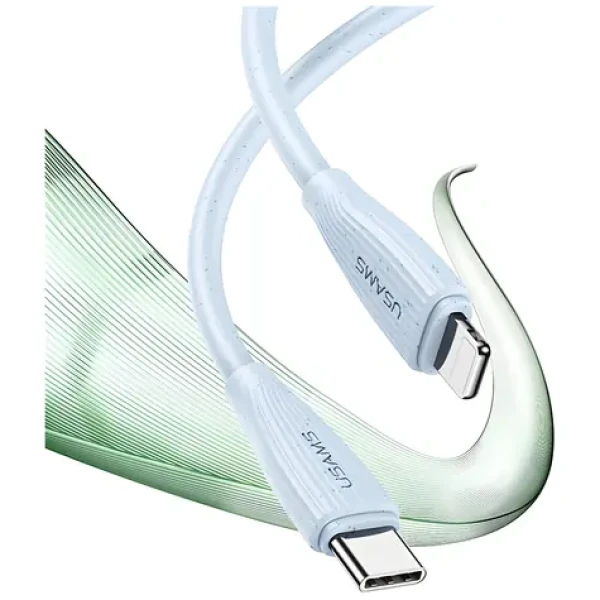 USAMS Green Series SJ717 biela / Dátový kábel / USB-C - Lightning / 1m / 30W (SJ717USB02)