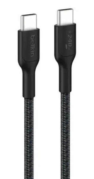 Belkin BOOST CHARGE kábel opletený USB-C na USB-C čierna (CAB025HQ2MBK) / 240W / 2m (CAB025HQ2MBK)