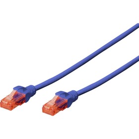 Digitus DK-1617-100/B RJ45 sieťové káble, prepojovacie káble CAT 6 U/UTP 10.00 m modrá bez halogénov 1 ks; DK-1617-100/B