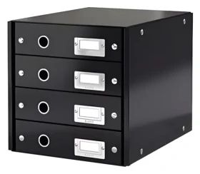 Leitz ClickStore čierna / Zásuvkový box / 4 zásuvky / Formát A4 / Kartón (60490095)