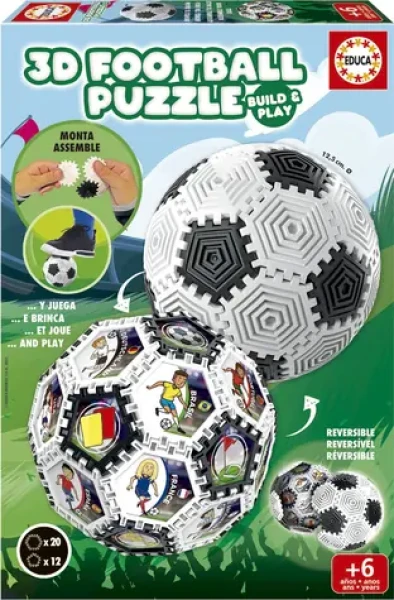 Educa 3D Puzzle BuildPlay: Futbalová lopta