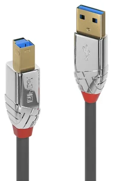 Lindy Cromo Line USB 3.0 AB sivá / USB kábel / USB-A / USB-B / 5 Gbit / s / 0,5 m (36660)