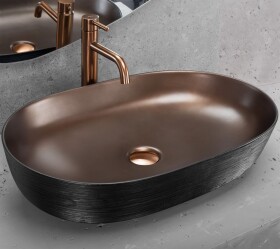 REA - Keramické umývadlo na dosku CLEO 61 Copper Bush / Black REA-U6383