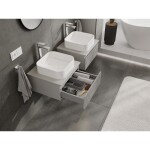 MEXEN/S - Rivel kúpeľňová skrinka pod umývadlo 50 cm s doskou, 1 šuplík, reliéf, šedá mat 91A20-05023-1-BFC62
