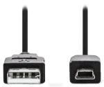 Nedis USB-A - USB Mini-B čierny 3M / Kábel USB / USB 2.0 / 5pin / bulk (CCGL60300BK30)
