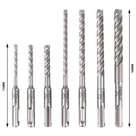 FRITZFURT 3161-2107 tvrdý kov sada kladivových vrtákov 7-dielna 5 mm, 6 mm, 8 mm, 10 mm, 12 mm SDS plus 1 sada; 3161-2107