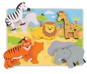 Bigjigs Toys Vkladacie puzzle safari (BJ327)