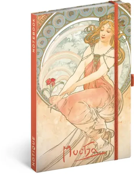 NOTIQUE Notes Alfons Mucha - Maliarstvo, linajkový, 13 x 21 cm (A-34388)