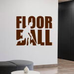 Veselá Stena Samolepka Nápis Floorball Farba: bílá, Veľkosť: 60 x 49 cm