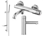 MEXEN/S - Diamond DF70 Set umývadlovej a vaňovej batérie s príslušenstvom, chróm 71503DF70-00
