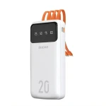 Dudao K6 Pro+ 20000mAh biela / Powerbanka / 4X vstavané káble / USB-C / micro USB / Lightning / USB-A (200407)