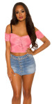 Sexy KouCla Off Shoulder Crop Top Einheitsgroesse