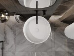 MEXEN - Onyx-01 Voľne stojace umývadlo z liateho mramoru 45 x 45, biela mat 26524500