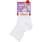 Dámske ponožky ozdobným lemom TRENDY COTTON SOCKS Bellinda biela