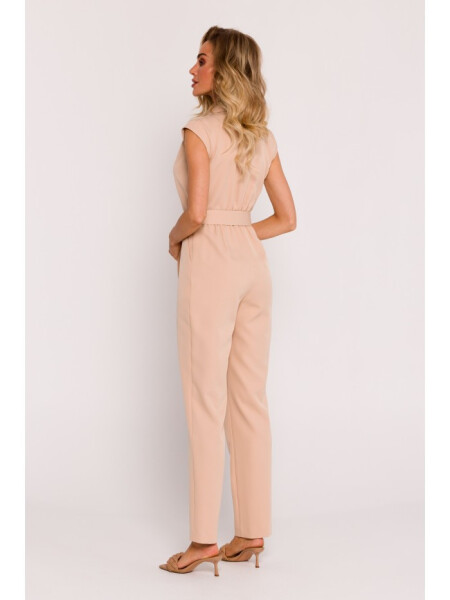Dámsky overal s asymetrickým vzorom M780 Beige - MOE S-36 béžová