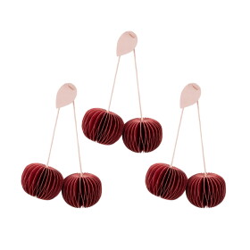 Broste Papierová ozdoba Cherry Red – set 3 ks