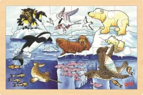 GOKI Drevené puzzle Arktické zvieratá