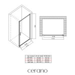CERANO - Sprchové otočné dvere Porte L/P - 8 mm - chróm, transparentné sklo - 90x195 CER-413477