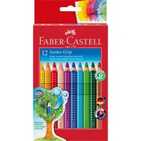 Faber-Castell Jumbo Grip - Pastelky trojhranné - 12 ks + strúhadlo / rozmývateľné (110912)