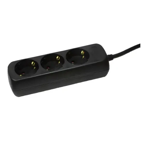 LogiLink Predlžovací kábel 3 zásuvky čierna / Predlžovací kábel / 1,4 m / 230 V, 16 A / TÜV, GS (LPS205B)