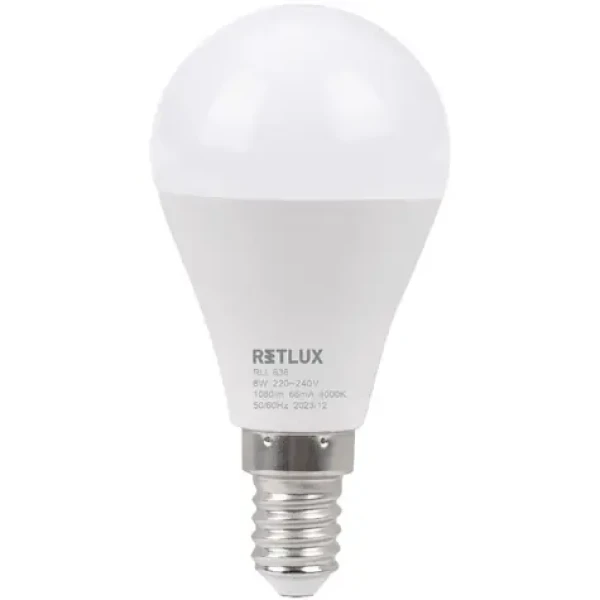 Retlux RLL 636 G45 E14 mini Globe 8W / 1080 lm / 4000K - studená biela / D (8590669362585)