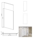 BESCO - Walk-in sprchovací kút ICON CHROM - Farba rámu - Chróm / Leštený hliník (ALU), Rozmer A - 110, Rozmer C - 200, Výplň - Číre bezpečnostné sklo - 8 mm BCICON11CC