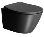 GSI - MODO závesná WC misa, Swirlflush, 37x52cm, čierna dual-mat 981626
