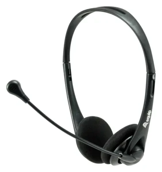 Equip Headset s mikrofónom čierny / Headset / Jack 3,5 mm / Náhlavný / 1,8 m kábel (245304)