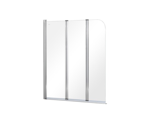 BESCO - Vaňová zástena PRIME 3 - FARBA rámu - Chróm / Leštený hliník (ALU), Rozmer A - 120 cm, Smer zatvárania - Univerzálne Ľavé / Pravé, Výplň - Číre bezpečnostné sklo - 5 mm BCPRIM12CC