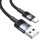 USAMS SJ718 čierna / Kábel / USB-A na USB-C / Rýchlonabíjací, dátový / 1,2 m / 3A (SJ718USBSG01)