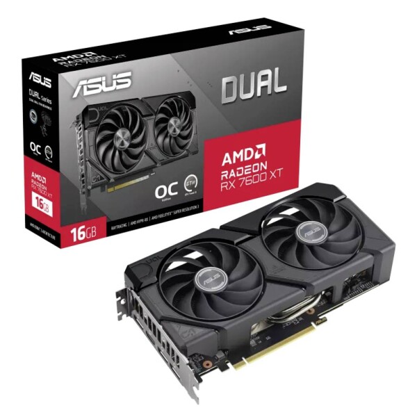 Asus Dual RX7600XT OC 16GB / 2801Mhz / 16GB GDDR6 / 128bit / 1x HDMI + 3x DP / (8) (90YV0K21-M0NA00)