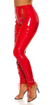 Sexy KouCla Latex Look pants with lacing red