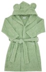 EKO Župan bavlnený s kapucňou a uškami Olive green veľ. 92-98