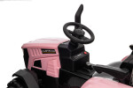 Mamido Mamido Detský elektrický traktor s vlečkou 12V 7Ah ružový