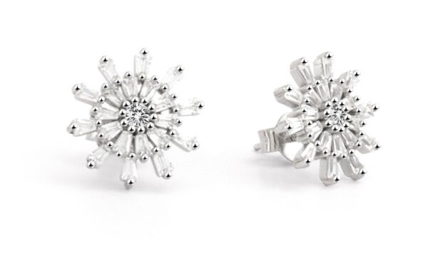 Beneto Pôvabné strieborné náušnice so zirkónmi AGUP2747