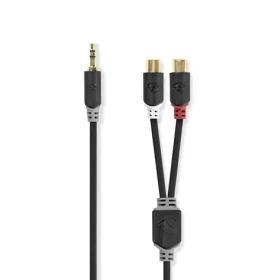 Nedis Stereo Audio kábel jack 3.5 mm (M) - 2x RCA (F) 0.20 m čierna (CABW22250AT02)