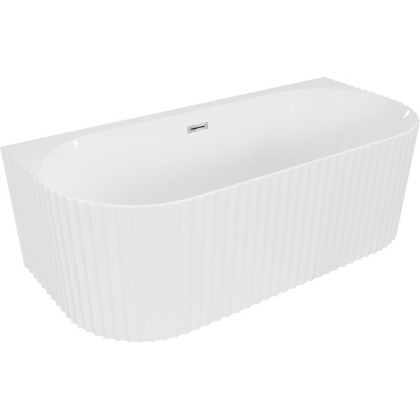 MEXEN/S - Sella voľne stojaca vaňa nástenná reliéf 150 x 75, biela lesk, sifón a prepad chróm 52711507500-01