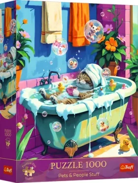Trefl Puzzle Premium PLUS Pets People Stuff: Mňau, relax, opakovanie