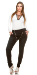 Curvy Girls Size! Skinnies with buttons and zip black