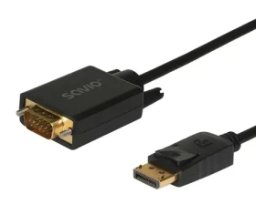 CL-203 čierna / Kábel DisplayPort - VGA (D-Sub) / 1,8 m / max. 1920x1200 / DP 1.1 (SAVKABELCL-203)